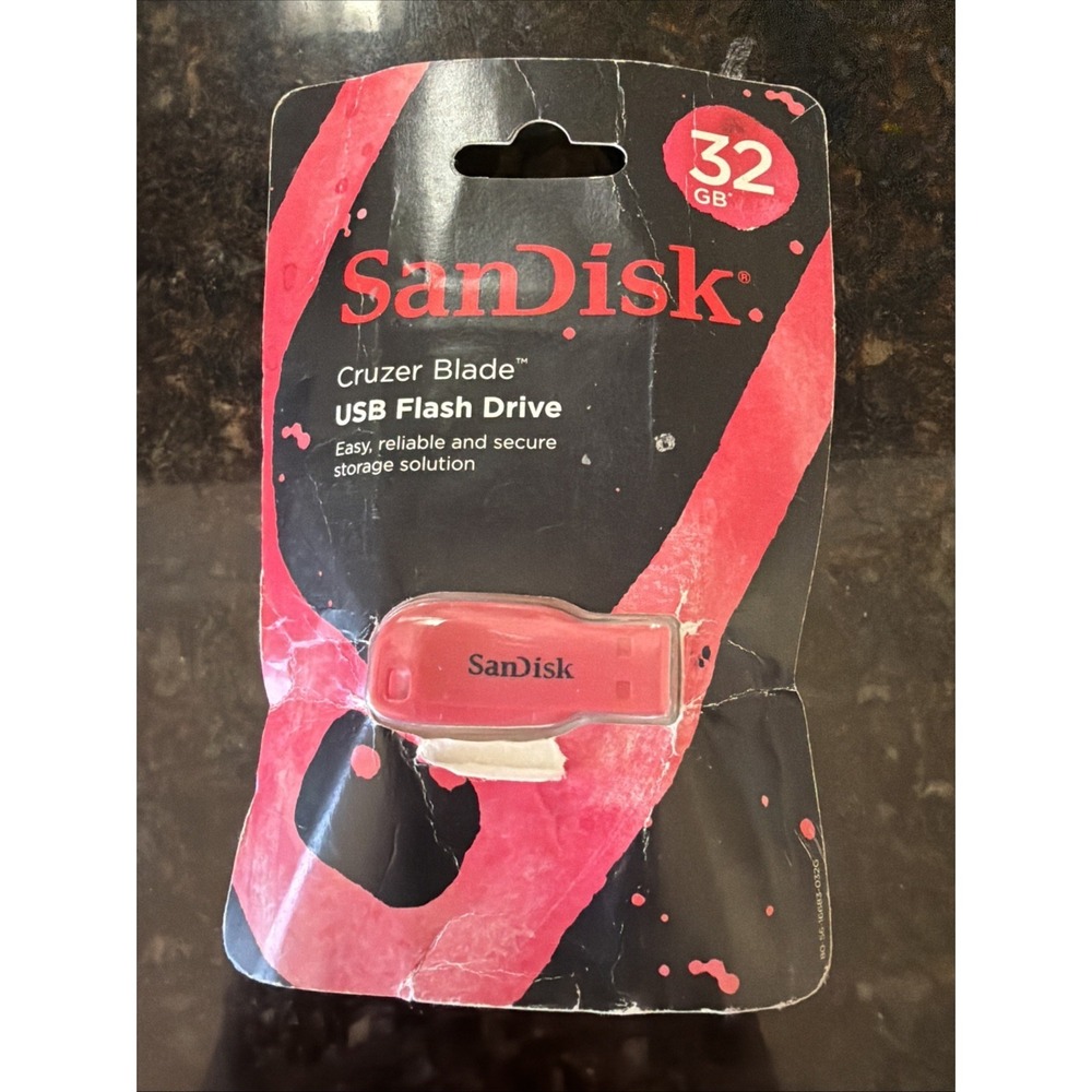 Sandisk Cruzer Blade USB Flash Drive 32gb Pink NEW